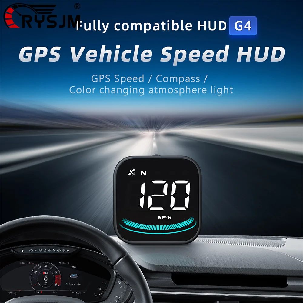 

G4 Universal Car Digital GPS Speed HUD Head Up Display Speedometer KMH MPH Compass Electronic Accessories hud For all Vehicle