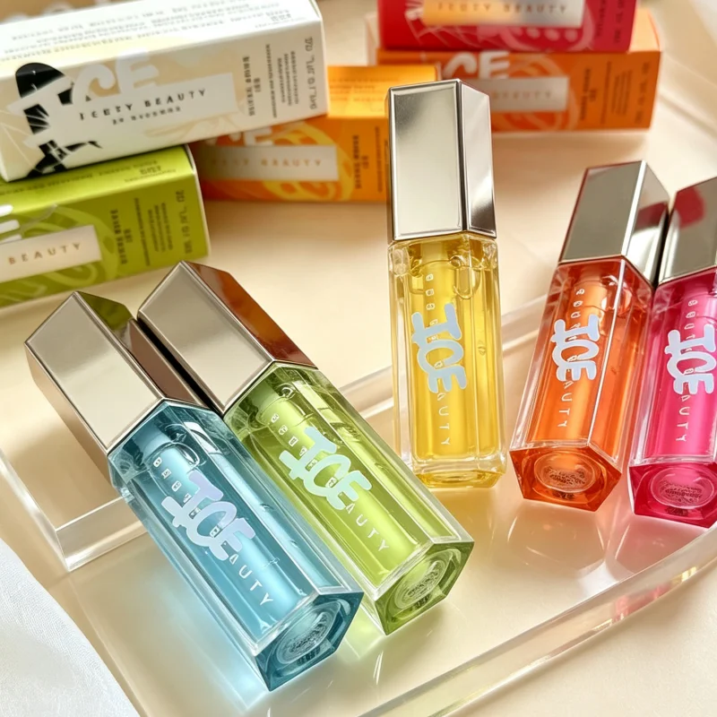 Popular Fruit Lip Makeup Multicolor Ice Cooling Lip Luminizer Lipstick Fruity Scent LipGloss Shine Non-Sticky Plumper Nourishing