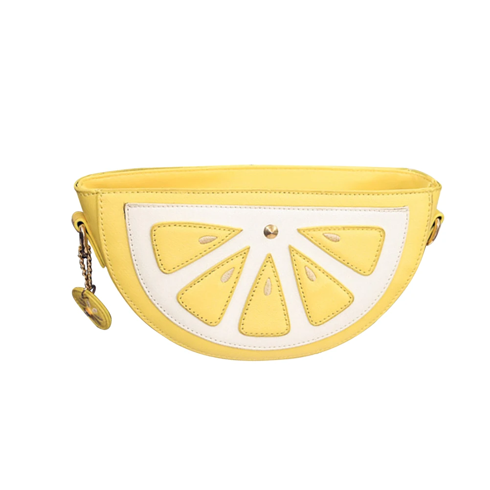 

Funny Fruit lemon Shape Single Shoulder Bag Women's cute design strawberry Chain Bag Women Girls trendy fashion bag gift