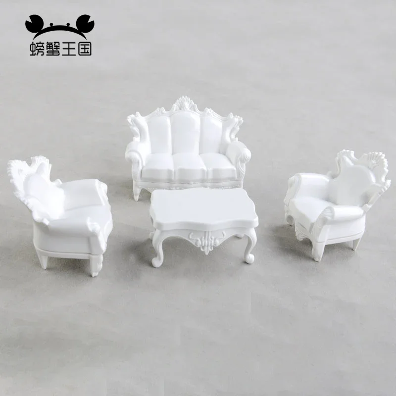 1set 1/20 1/50 scale Model Furniture Plastic Table Chair Dollhouse Sofa Couch Miniature Accessories for Model House Decoration