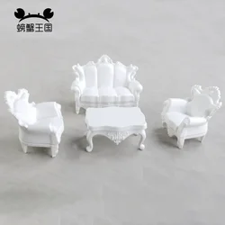 1:20 1:50 Miniature European Style Sofa Table Chair Set ABS Plastic DIY Model Making Building Landscape Diorama Indoor Decor