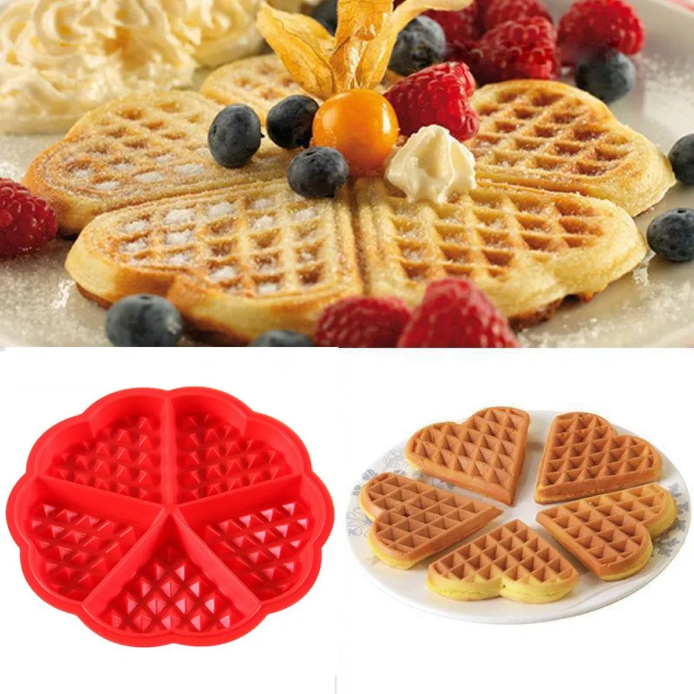 1 PC Food-grade Waffle Silicone Mold DIY Cake Mould Non-stick Silicone Baking Molds Kitchen Bakeware Waffle Maker Tool