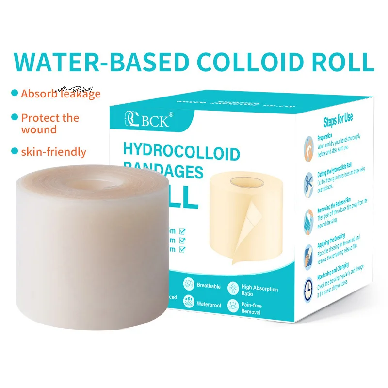 1 Roll Extra Thin Soft Hydrocolloid Band Aid Dressings Waterproof Self-Adhesive Scar Cover Tape for Effective Wound Care