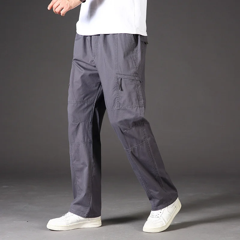 New Men's Multi-pocket Overalls Loose Straight Men Trousers Outdoor Casual Overalls M-6XL Plus