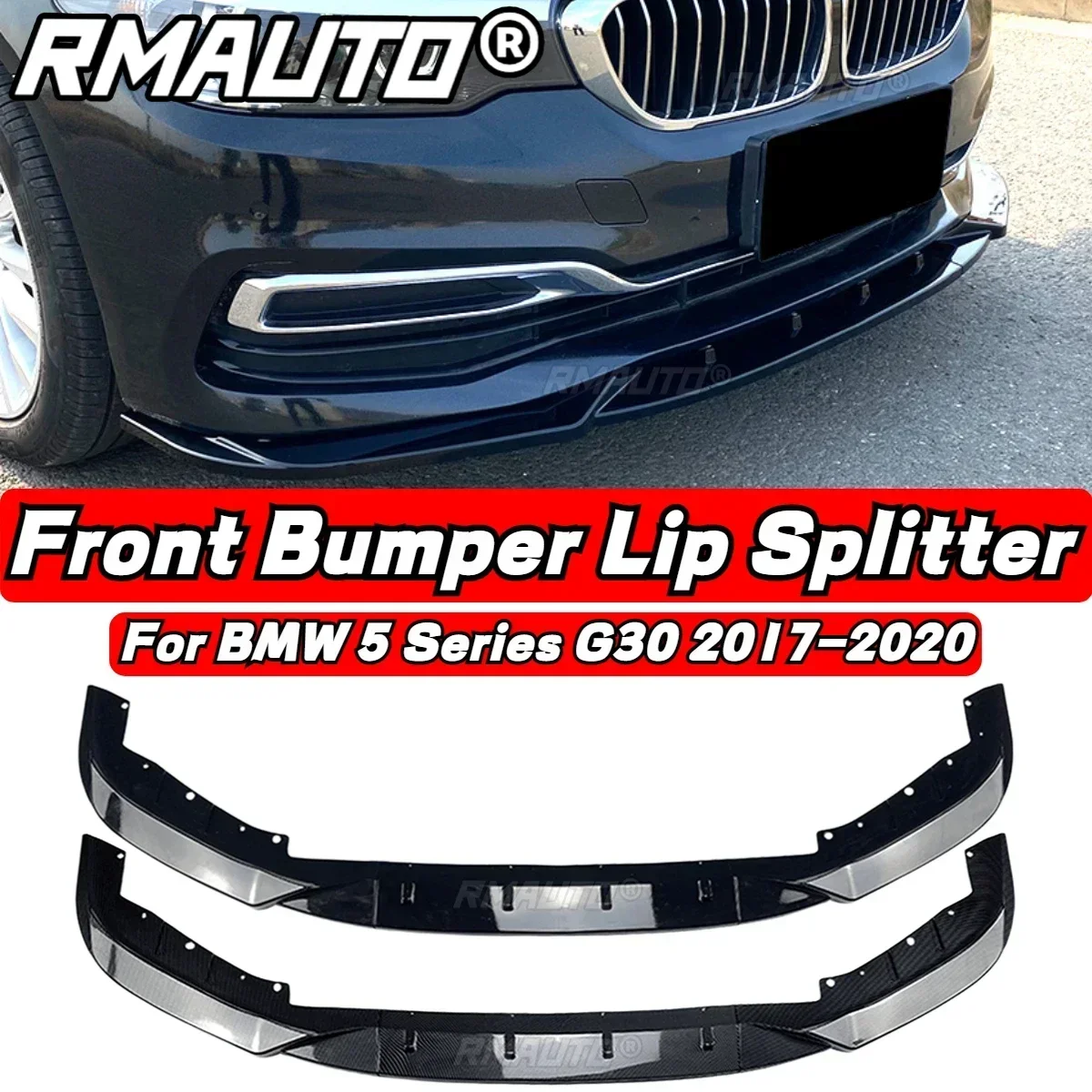 

3Pcs/Set Car Front Bumper Spoiler Splitter Lip Diffuser Bumper Cover For BMW 5 Series G30 LCI 2017-2022 Car Accessories Body Kit