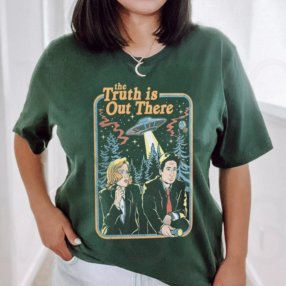 My X-Files T-shirt, filmfan-T-shirt "The Truth Is There", unisex, hoogwaardige streetwear van puur katoen. y2k top dameskleding