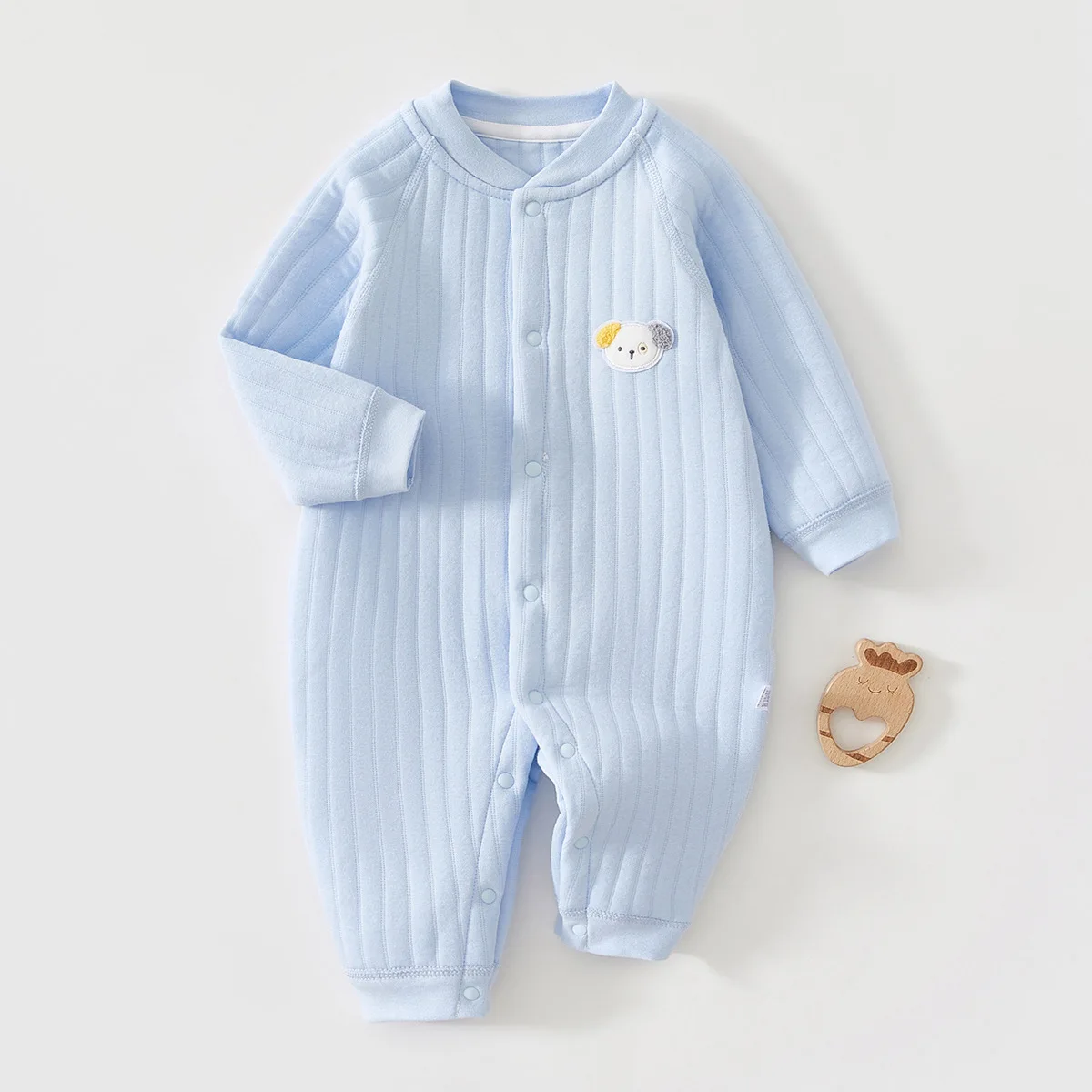 AYNIGIELL Hochwertiger, verdickter, warmer Overall für Neugeborene, Jungen im Herbst und Winter, 0–18 Monate Baby-Mädchen-Cartoon-Hunde-Pyjama