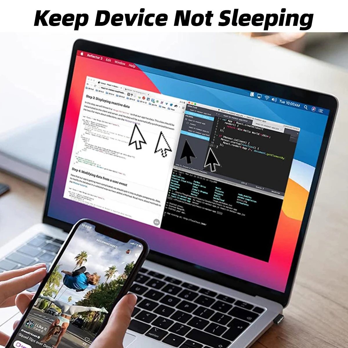 Kabelloser Maus-Jigglers-Mover, nicht erkennbar, automatischer USB-Anschluss, Shaker, Wiggler für Laptop, hält den Computer wach, Mausbewegung