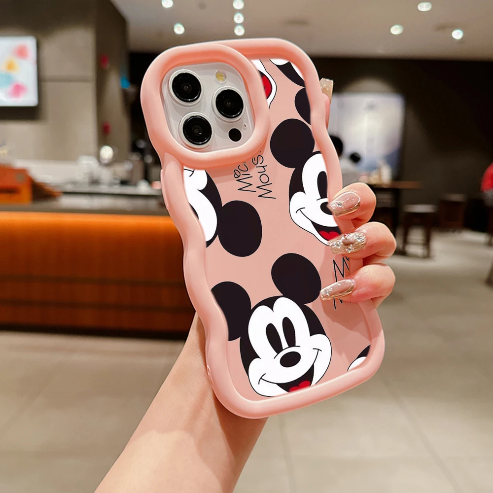 Macaron Big wave Soft Phone Case for Tecno Camon 19 20 Spark 10C 20C GO POP 7 itel P55 A70 SS29 Disney Mickey Mouse Mickey art