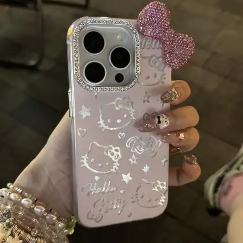 Sanrio 헬로 키티 휴대 전화 케이스 Ipone 15 Pro Max 귀여운 플래시 다이아몬드 보우 Anti-Fall Kawaii 만화 Iphone13 휴대 전화 케이스 Best5 Sanrio 헬로 키티 휴대 전화 케이스 Ipone 15 Pro Max 귀여운 플래시 다이아몬드 보우 Anti-Fall Kawaii 만화 Iphone13 휴대 전화 케이스 Best5