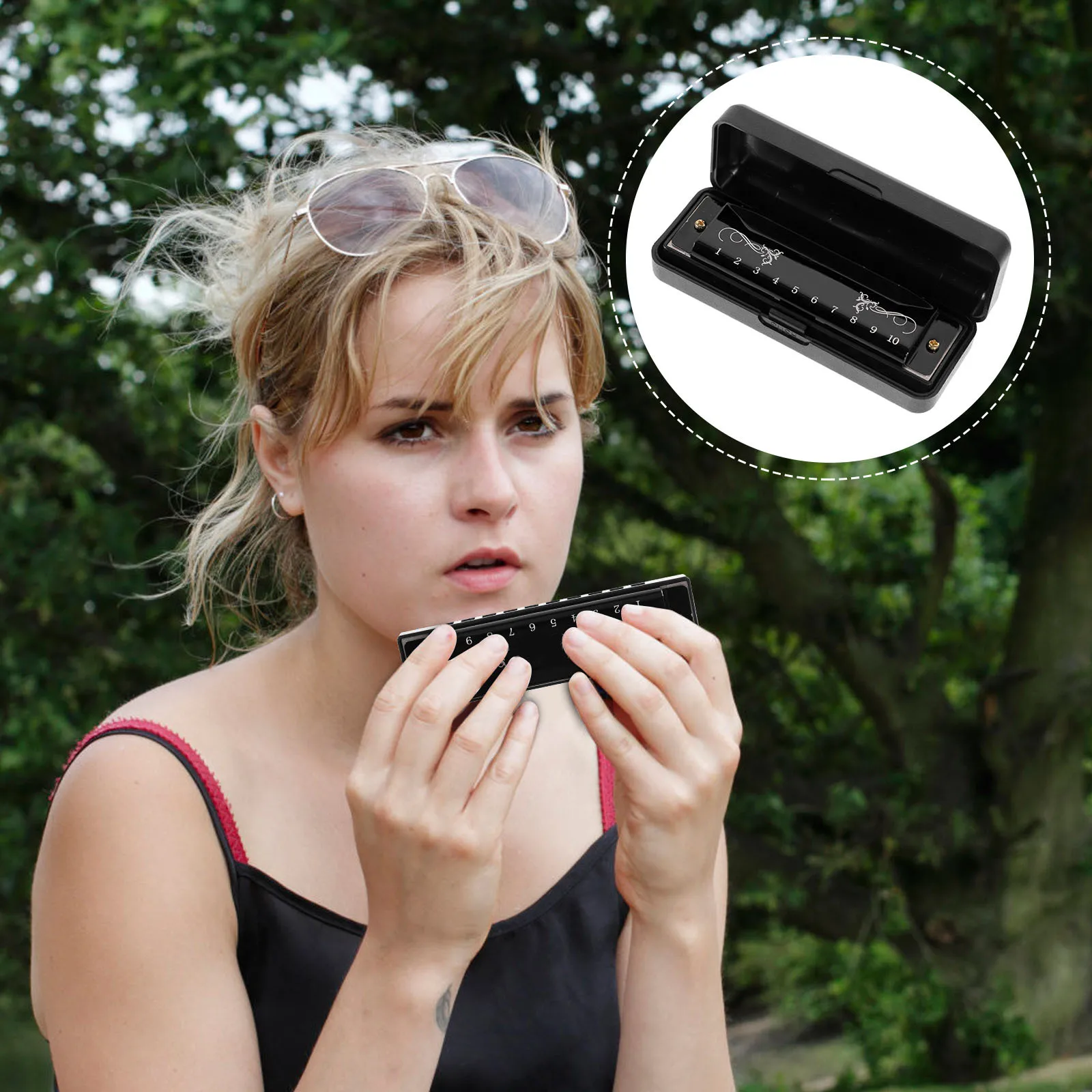 

Compact 10 Hole Harmonica Key of Build Accurate Tuning Ideal for Students Beginners Portable Musical Instrument