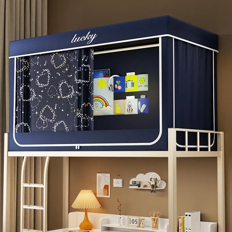Integrated Student Dormitory Bed Curtain Mosquito Net Stand Shade Curtain Lower Bed Partition Breathable Polyester Fabric