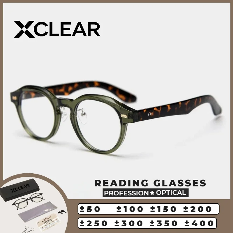 

XCLEAR Full Rim Fashion Round Optical Anti Blue Ray Myopia Progressive Prescription Eyeglasses Reading Glasses