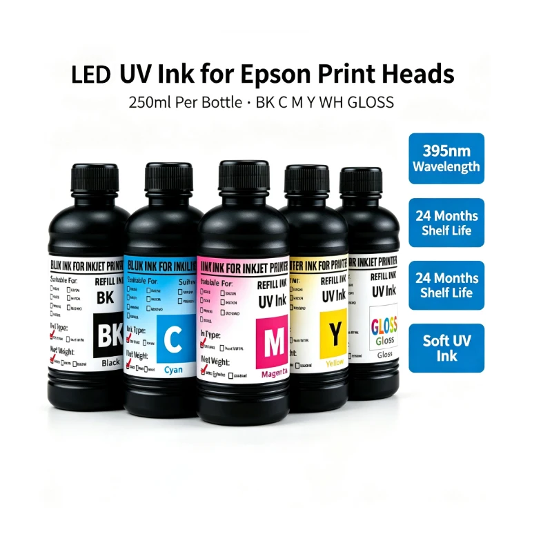 250ML UV DTF Soft Ink for EP TX800 XP600 DX5 DX6 DX7 I3200 I1600 5113 4720 1390 L800 L805 L1800 - Film Transfer Printer Compatib