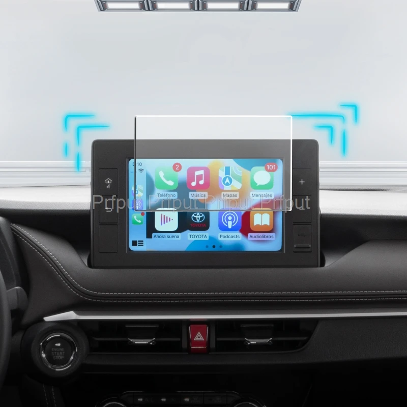 واقي شاشة من الزجاج المقسى لسيارة تويوتا يارس سيدان 2024 2025 8 بوصة للسيارة نظام تحديد المواقع والملاحة عرض إصدار المكسيك #2
