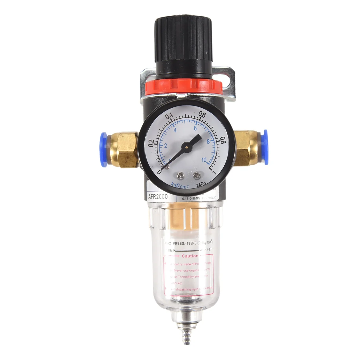 Air Compressor Filter Air Filter Pressure Regulator 1/4 Inch AFR2000 Water Separator Air Tool Compressor Filter with 10MM Connec