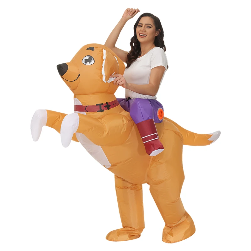 

New Inflatable Golden Retriever Costume Adults Dog Pig Rabbit Koala Pterosaur Triceratops Anime Cosplay Clothes Performance Suit