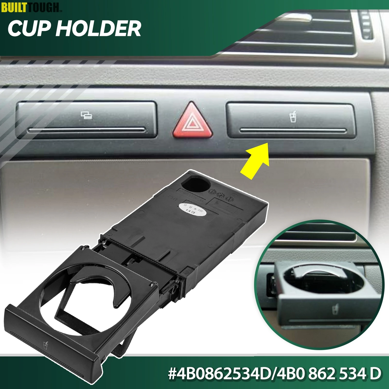 Car Auto Dashboard Cup Holder Stand Center Console Water Drink Interior For AUDI A6 C5 1998-05 A4 98-02 4B0862534D 4B0 862 534 D