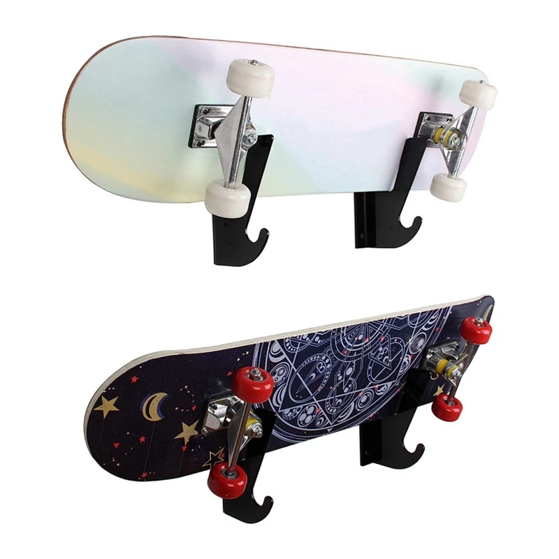 Skateboard Wall Mount Display Rack Acrylic Skateboard Rack Holder Longboard Penny Board Organizer With Hanger Hook