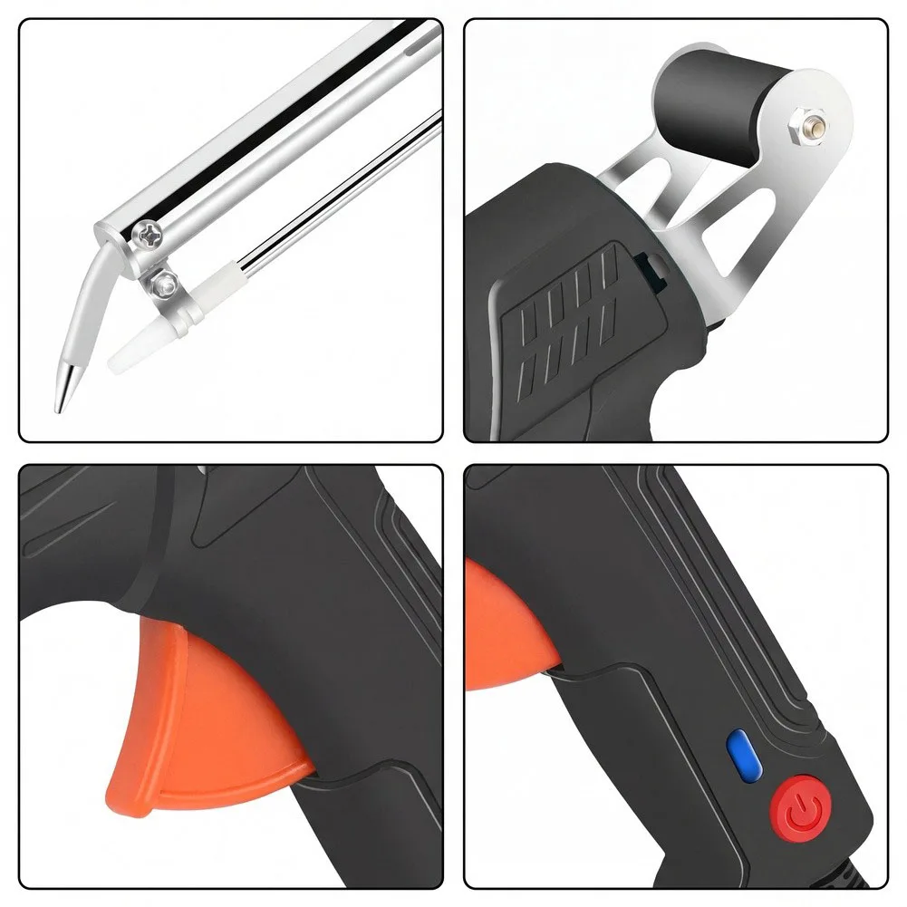 Soldering Iron 60W Automatic Feed with Ergonomic Handle Mica Heater Indicator Light and Easy Swap Solder Holder