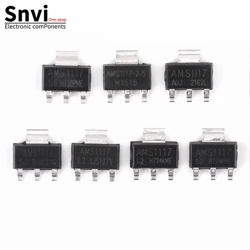 10pcs AMS1117 3V3 AMS1117-1.2 AMS1117-1.5 AMS1117-1.8 AMS1117-2.5 AMS1117-3.3 AMS1117-5.0 AMS1117-ADJ SOT223 Voltage Rugulator