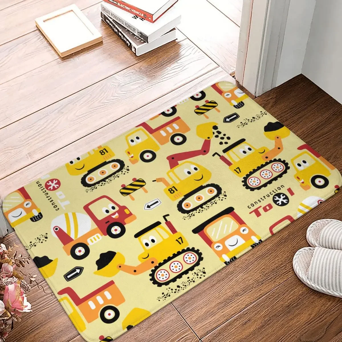 Anti-Slip Rug Doormat Kitchen Mat Funny Truck Vehicles Balcony Carpet Entrance Door Decorative