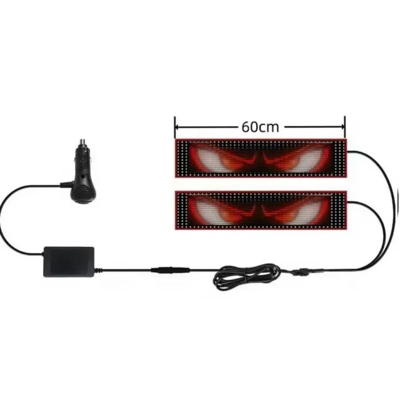 Wholesale 2in1 Truck Led Advertising Screen Lights RGB Color IP65 Waterproof 24V Soft Devil Eye Design App Car Accessories