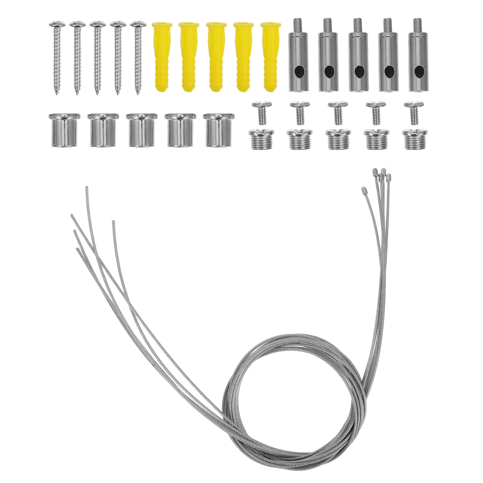 

5 Sets Chandelier Hardware Hanging Ceiling Rope Lights Fixture Surface Mounted Lighting Safety Cable Alloy Suspension Wire Kit