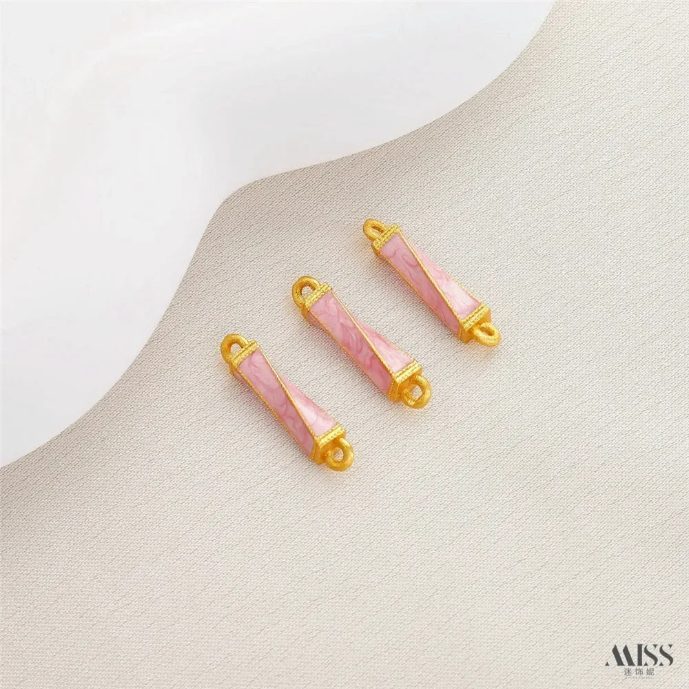 18K ماتي الذهبي الرمال الذهب سحابة نمط العمود الملتوية ربط قضيب قلادة فصل حبة سوار ذاتي الصنع إكسسوارات عقد