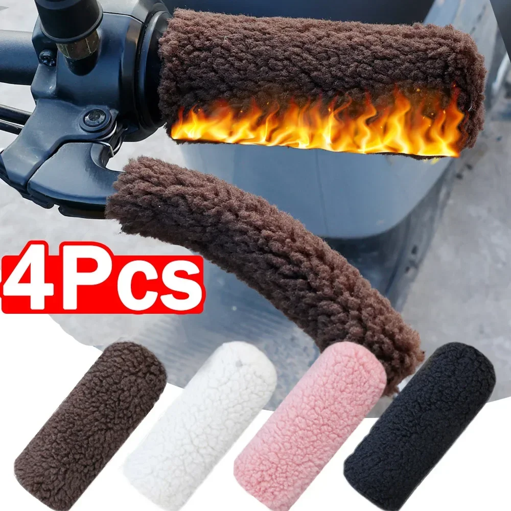 

Motorcycle Grip Covers plush Winter Warm Universal Electric Tricycle Plush Winter Handlebar Covers Sleeves Motorcycle Accessorie