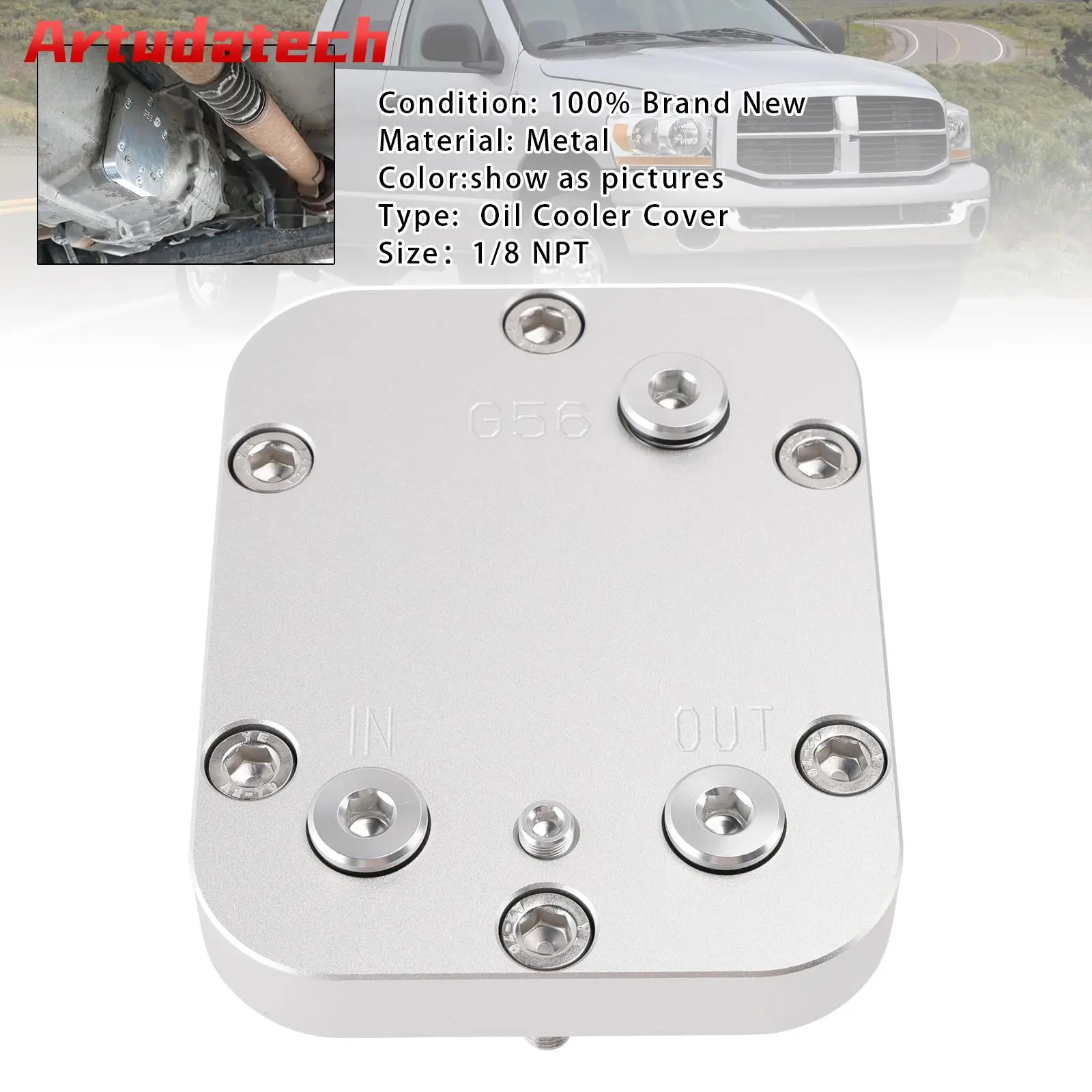 

Artudatech 3 Ports PTO Cooler Cover 1/8 NPT For Ram 1/8 NPT 1500 2500 3500 4000 4500 G56