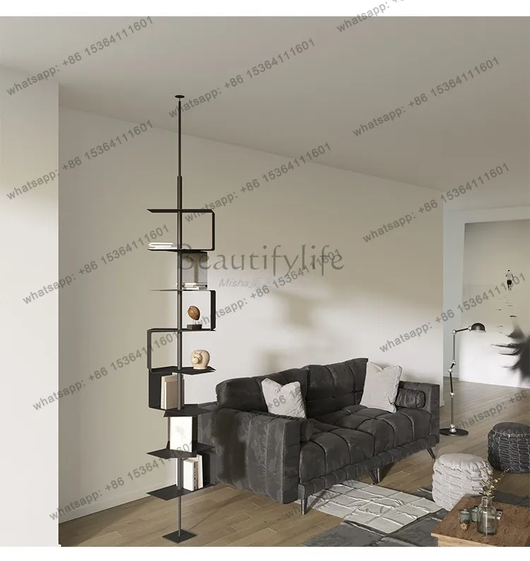 Creative Partition Bookshelf Floor-to-ceiling Display Rack Decorates Living Room