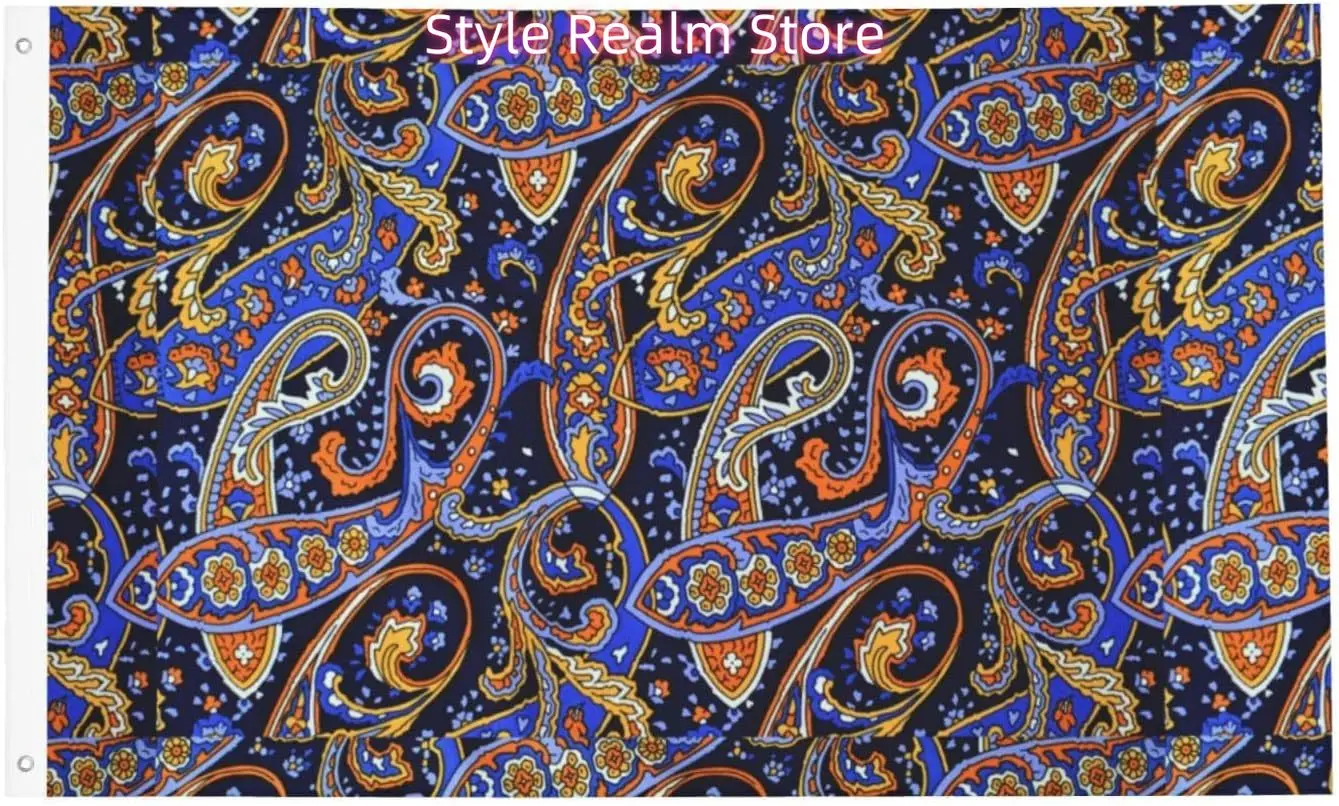 Vintage Paisley Psychedelic Art Flag 3x5 Ft Outdoor Polyester Garden Flag Double Sided Banner For Yard Lawn Porch Balcony Home
