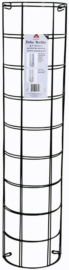 

36" Long Half Round Garden Trellis Tube for Climbing Plants Support, Green Coated Steel