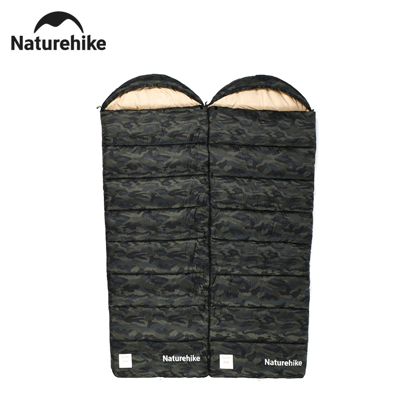 Naturehike Outdoor Camping Cotton Sleeping Bag Portable Splicing Double Adult Sleeping Bag Machine Washable Spring and Autumn