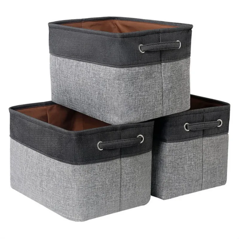 Foldable Household Clutter Storage Box Large Capacity Sturdy Rope Handle Organize Bags Organize Storage Snack Toy Storage Basket