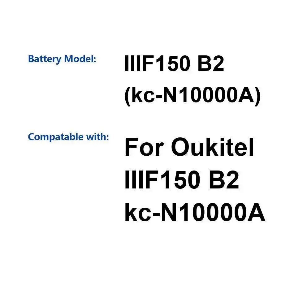 

Для Oukitel IIIF150 B2 KC-N10000A 10000 мАч долговечный аккумулятор мобильного телефона