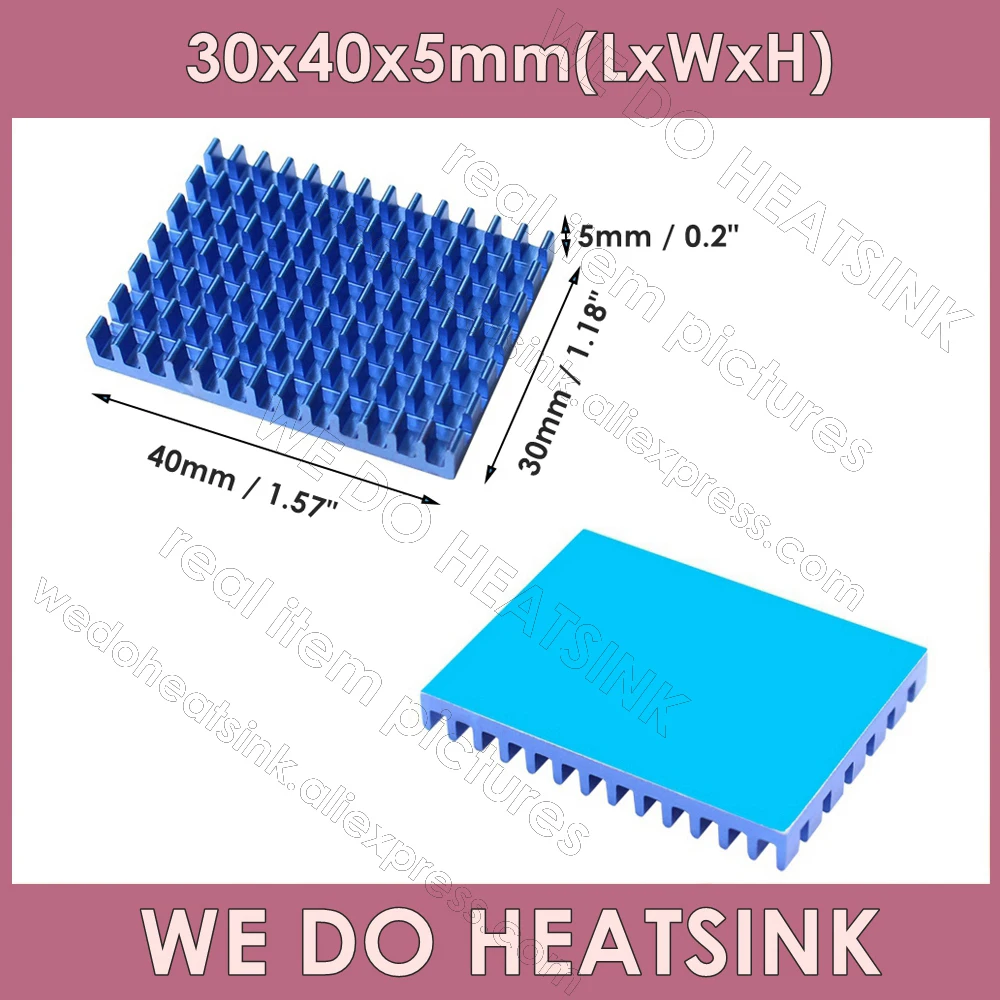 Aluminum Heatsink 30x40x5mm / 1.18x1.57x0.2\