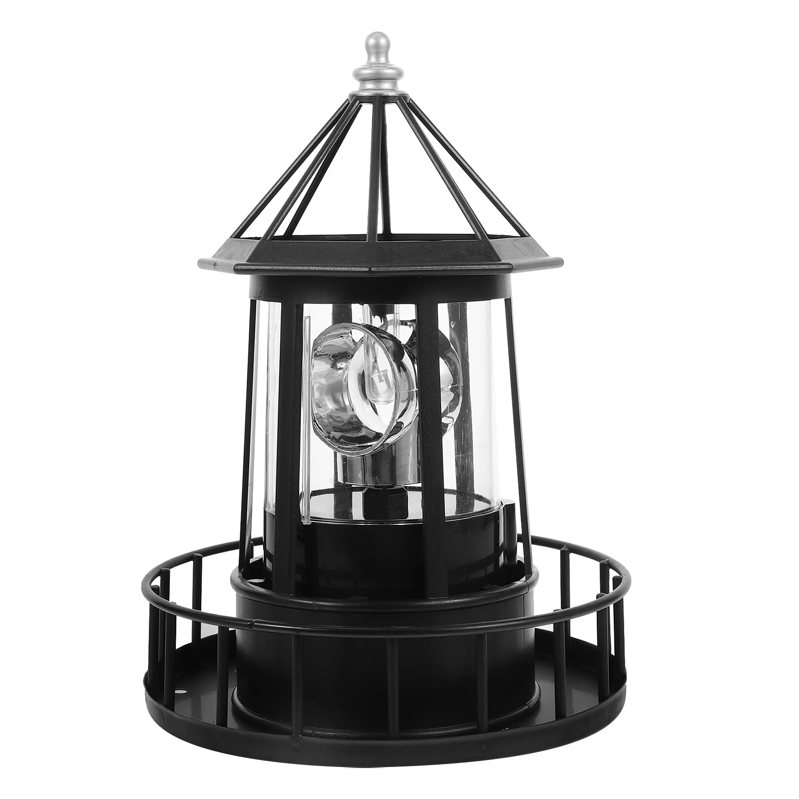 Rotating Light Outdoor Garden Landscape Lamp Lighthouse Decorations ABS Iron 360 Degrees Rotatable Bulb Power