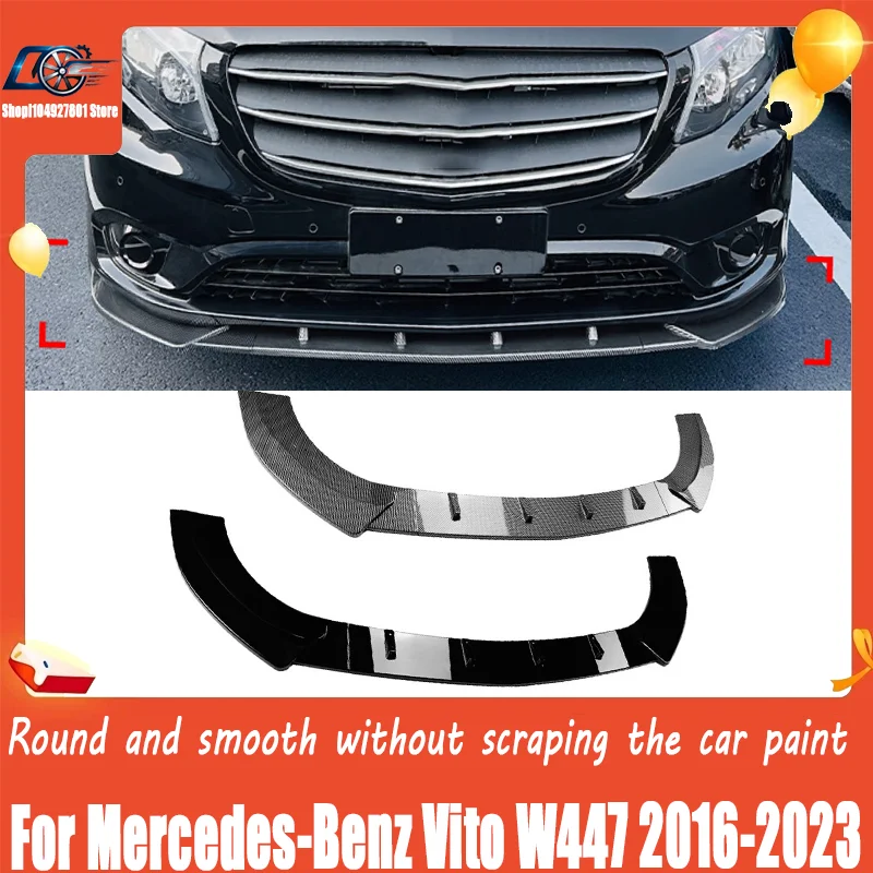 For Mercedes-Benz Vito W447 2016-2023, Front Lip & Corner Spoiler Front Bumper Splitter, Sporty Upgrade, Direct Fit.