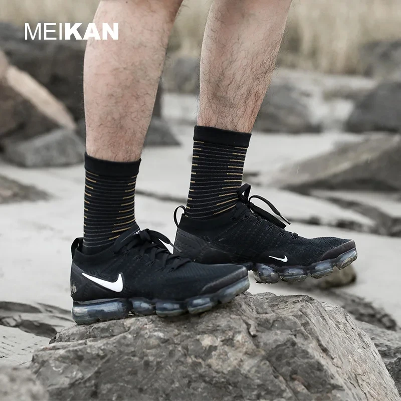 2 pairs MEIKAN Marathon Running Socks Men\'s Five-finger Sports Socks Coolmax Quick-drying Outdoor Compression Socks 2024