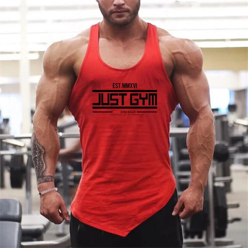 Mens Fitness Fashion Irregular Hem Vests Cotton Breathable Gym Bodybuilding Tank Tops Workout Muscle Casual Sleeveless Shirts