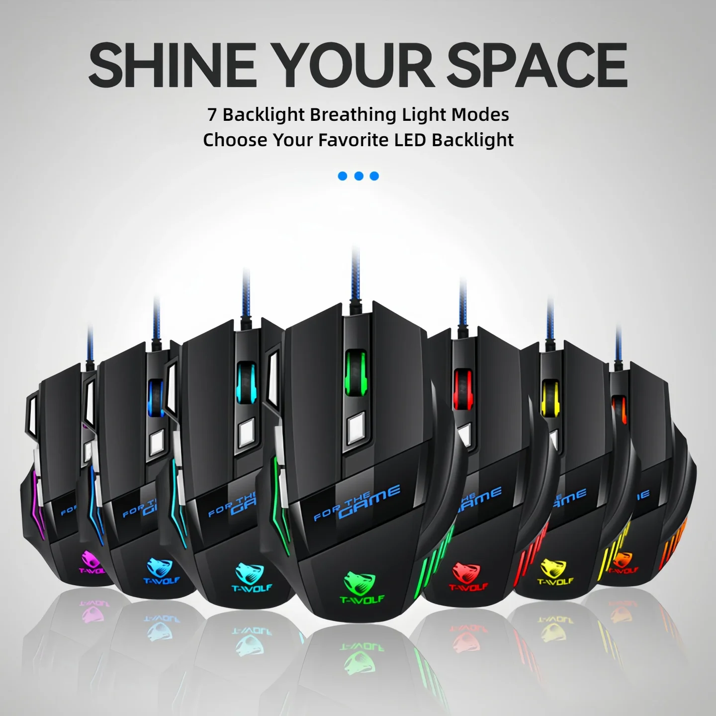 Gaming Mouse 7 Buttons RGB LED Backlight 3200 DPI Wired USB Optical Gamer Mice Ergonomic For PC Laptop Computer CS GO LOL PUBG