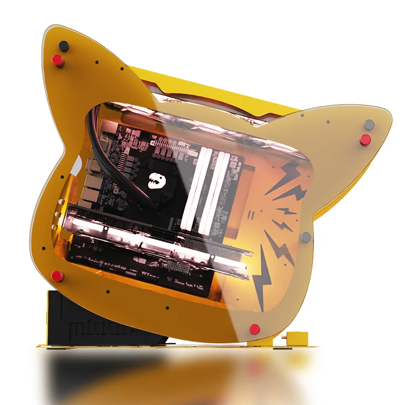 yy-Lovingcool High-end Case CPU Computer ARGB Gamer Cabinet Aluminium Micro ATX Mini ITX Gaming PC Case Mid Tower with RGB Fan