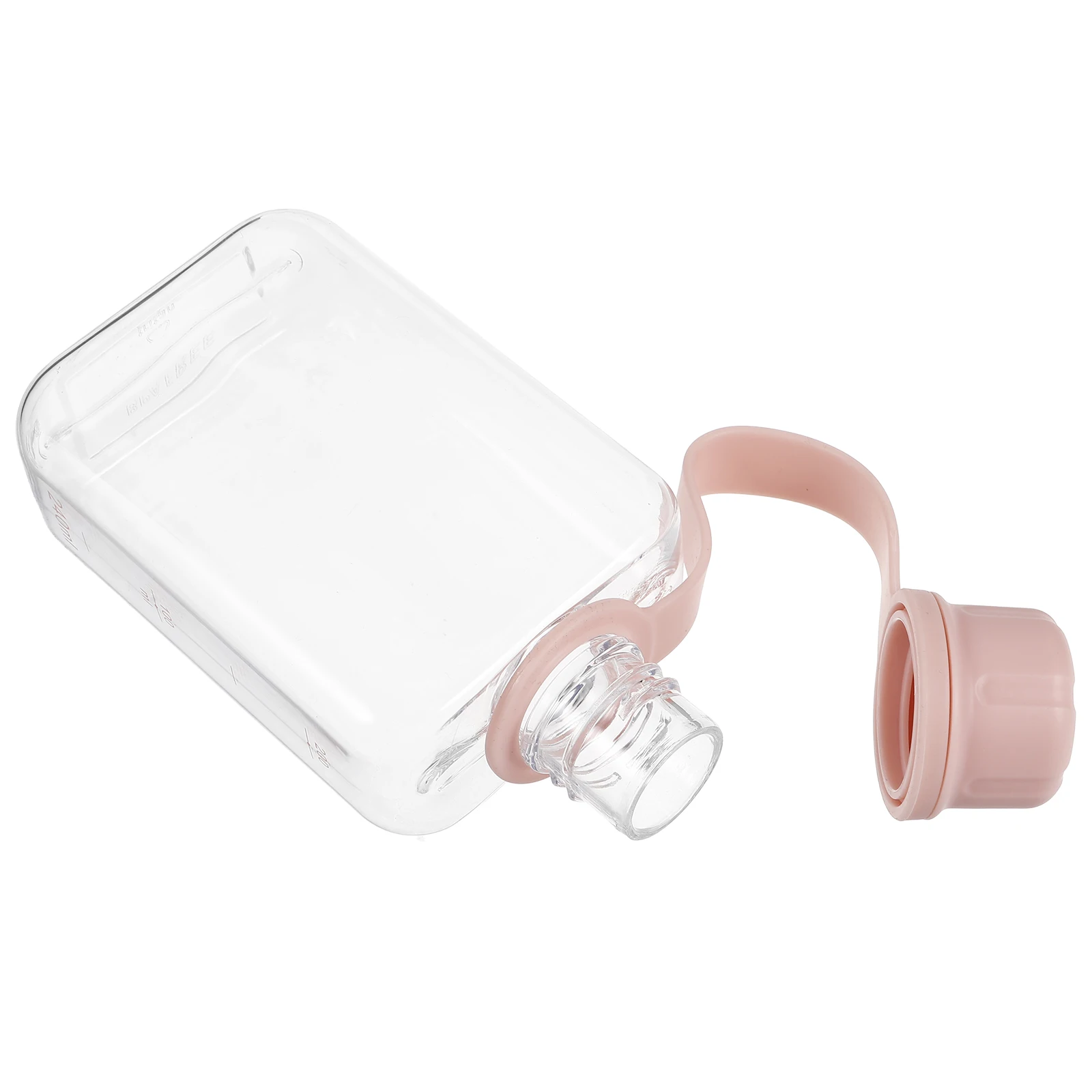 

240Ml Flat Water Bottle Portable Pink Small Plastic Book Shaped Leakproof Reusable Handbag Flask For Travel Gym Camping Thin