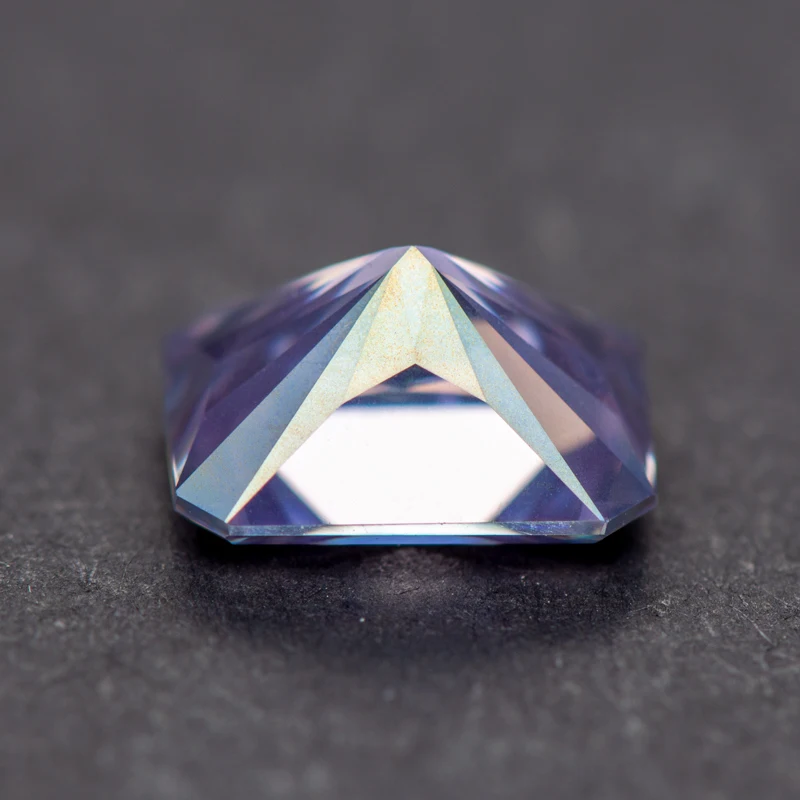 Moissanite Stone Radiant Cut Lavender Color Charms Gemstone DIY Advanced Jewelry Rings Earrings Making with Certificate
