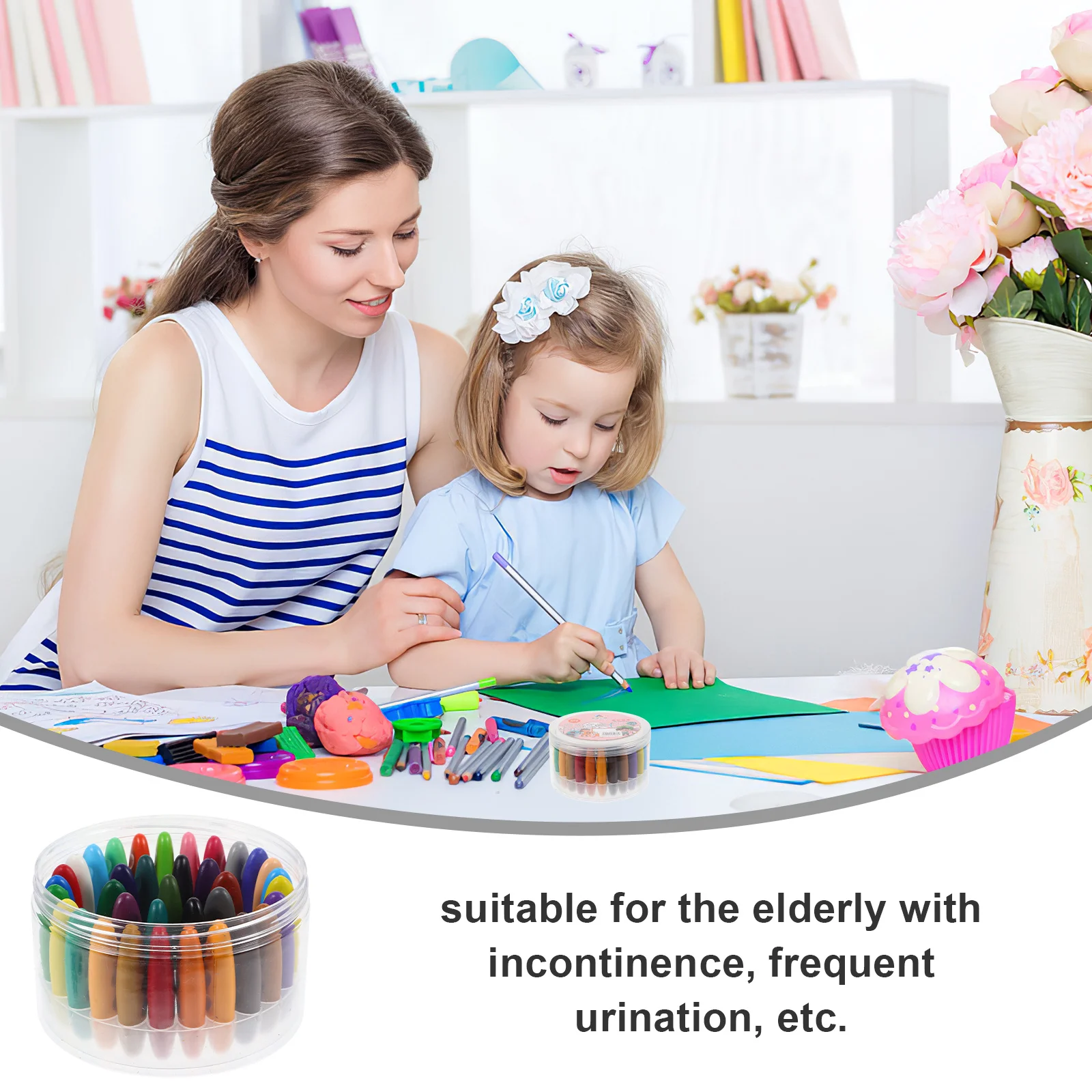 

36Pcs Washable Crayons for Kids Fun Festival Gift Idea Non-Messy Coloring Pencils for Toddlers Artistic Skill Building Small Wax