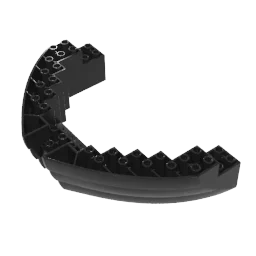 مكعبات بناء Gobricks GDS-90271 قسم هيكل القارب، الطوب 16 × 10 × 3 متوافق مع ليغو 64645 التقنية للأطفال