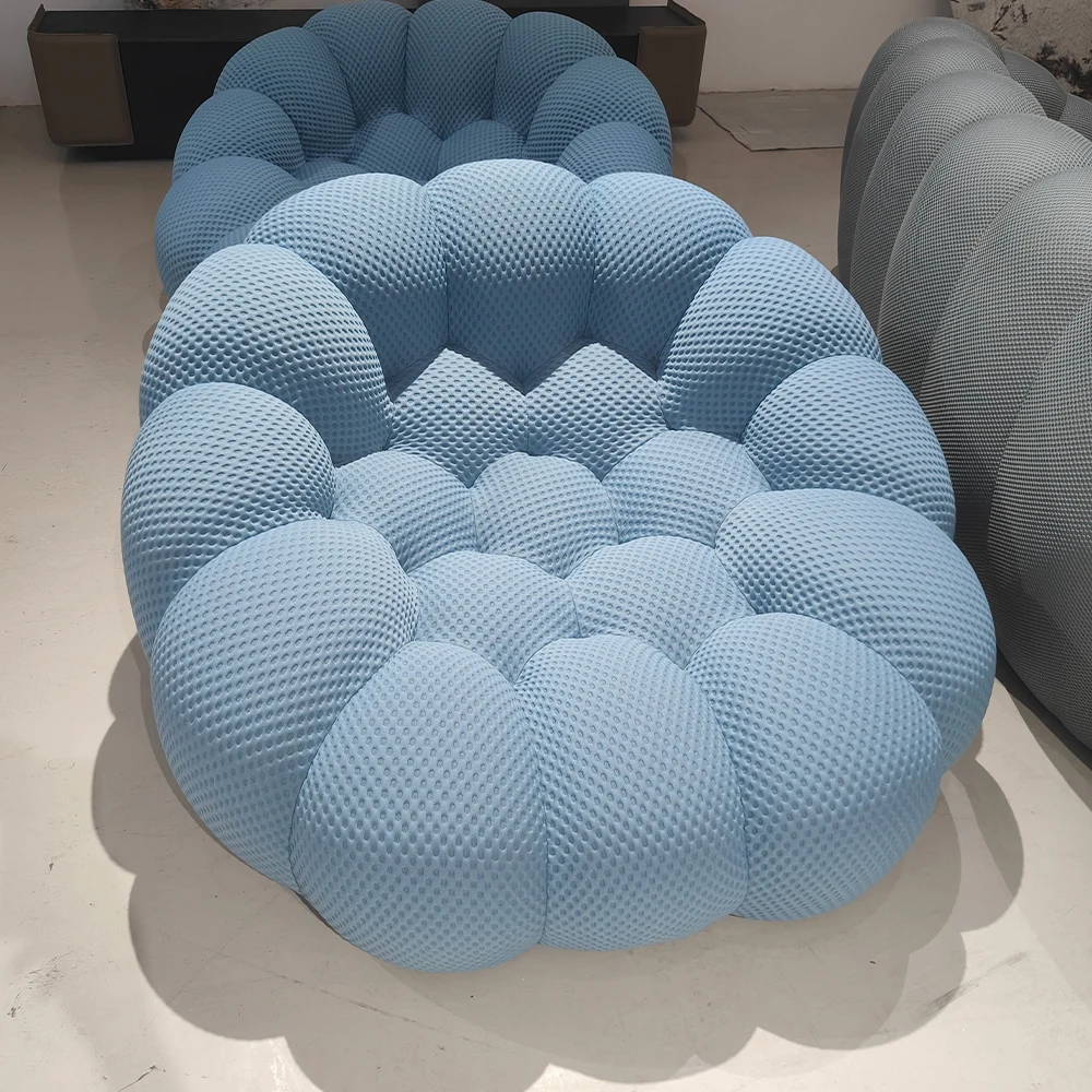 Linlamlim Modern Bean Bag Chair, Stylish Fabric Round Sofa Chair with Soft Cushion Design for Living Room/Bedroom/Lounge Spaces