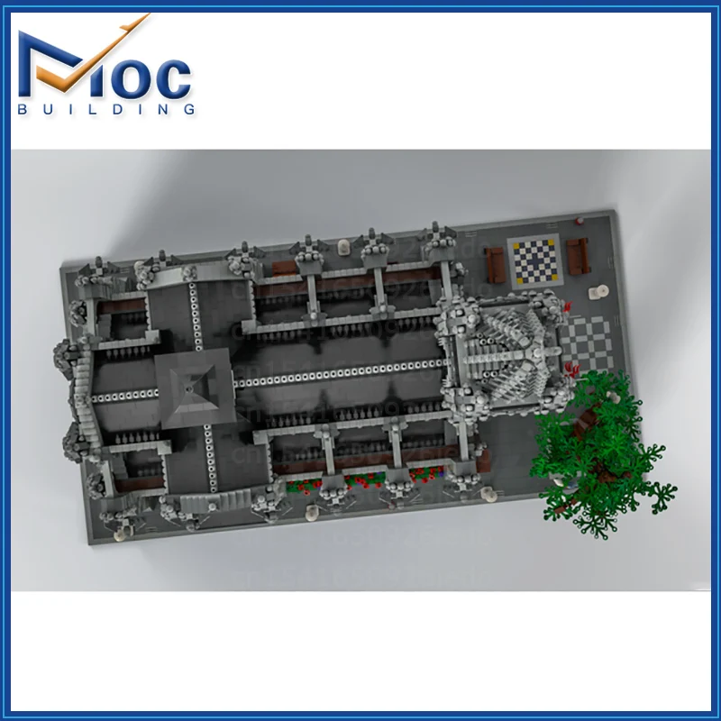 

MOC Building Block Modular Cathedral Technology Bricks The Medieval Times DIY Castle Assembled Architecture Model Child Toys